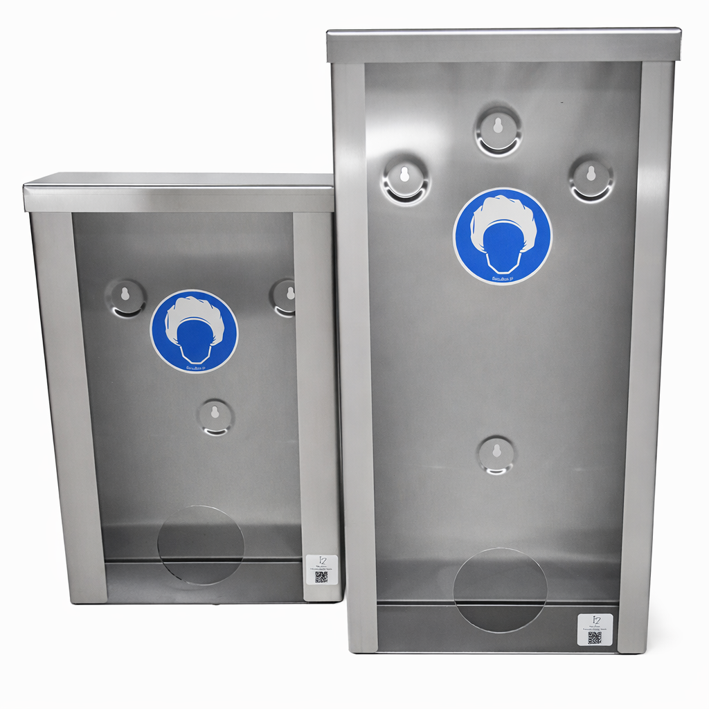 Dvě výšky – jeden hygienický standard. Nerezové dávkovače INOX s akrylovým čelem 392 mm a 517 mm