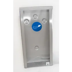 Dávkovač INOX 517 mm s akrylovým panelem pro uložení jednorázových rukávníků Dávkovač 517 mm na jednorázové rukávníky – Dávkovač INOX 517 mm s akrylovým panelem pro uložení jednorázových rukávníků Dávkovač 517 mm na jednorázové rukávníky –