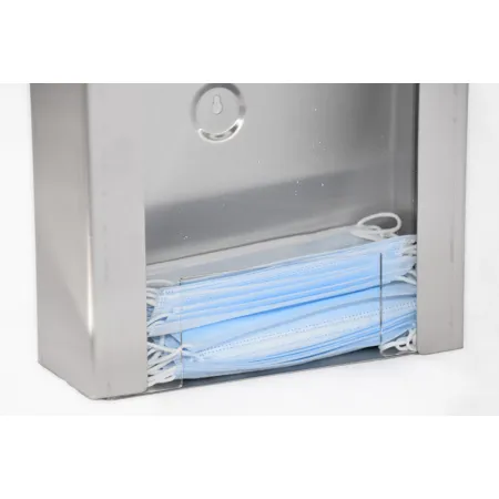 Dávkovač 517 mm s dolním otvorem 003 pro rychlý odběr jednorázových roušek Dávkovač INOX 517 mm – varianta s otvorem 003 pro rychlé vydávání