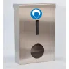 Nástěnný zásobník INOX 392 mm na čepice instalovaný v hygienické zóně  Zásobník INOX 392 mm – použití v BOZP a zdravotnických prostorech
