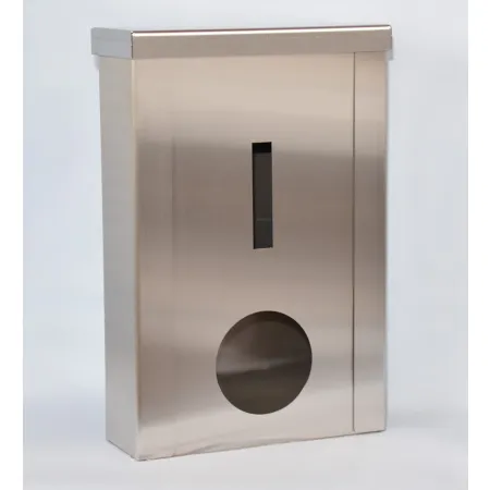 Ergonomický výdejní otvor zásobníku INOX 392 mm pro snadný odběr návleků INOX 392 mm – pohodlný výdej jednorázových návleků na obuv