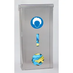Nástěnný zásobník INOX 517 mm na jednorázové čepice s nerezovým čelem Zásobník INOX 517 mm na čepice – profesionální řeš Nástěnný zásobník INOX 517 mm na jednorázové čepice s nerezovým čelem Zásobník INOX 517 mm na čepice – profesionální řeš