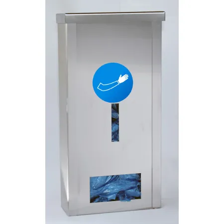 Nerezový box INOX 517 mm pro bezpečné uložení a výdej ochranných rukávníků  Nástěnný box 517 mm INOX pro hygienický výdej jednorázových rukávníků