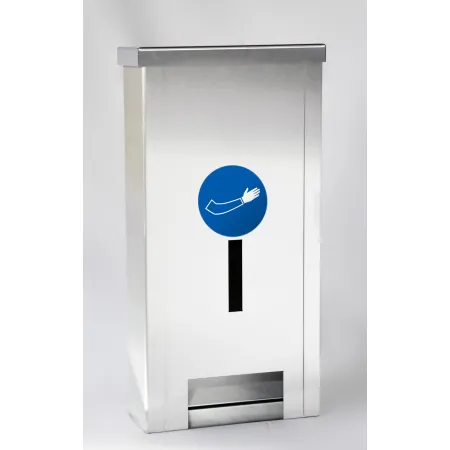 Nástěnný box INOX 517 mm na rukávníky pro náročné hygienické prostory  Profesionální dávkovač INOX 517 mm – BOZP systém pro uložení rukávníků