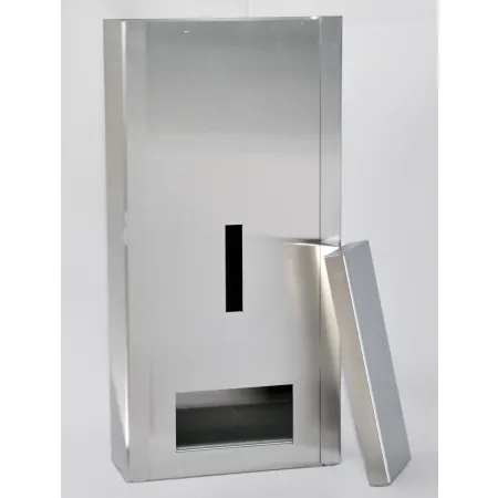 Nerezový dávkovač INOX 517 mm z oceli pro jednorázové rukávníky  Nástěnný dávkovač INOX 517 mm na rukávníky – profesionální využití