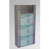 INOX dávkovač NexArmor s vloženými čtyřmi krabicemi rukavic Dávkovač rukavic – kapacita 4 balení v držáku INOX