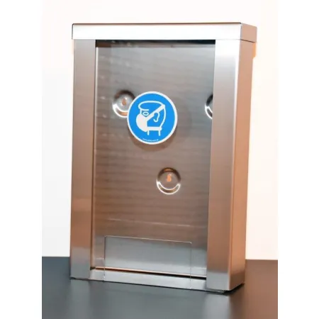 Kombinace nerezové oceli a akrylu v dávkovači 392 mm pro moderní provozy  Moderní dávkovač INOX 392 mm – design vhodný pro zdravotnictví i průmysl