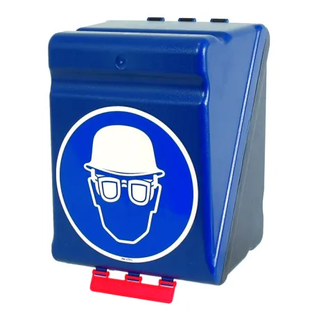 SecuBox Maxi – modrý box na osobní ochranné prostředky OOPP, odolný a snadno čistitelný.  SecuBox Maxi – odolnost, hygiena a dlouhá životnost
