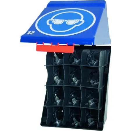 SecuBox Maxi12 – modrý box z ABS pro ukládání 12 párů ochranných brýlí OOPP.