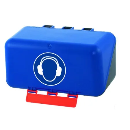 SecuBox Mini – kompaktní box s výklopným víkem a červenou sponou pro identifikaci uživatele.