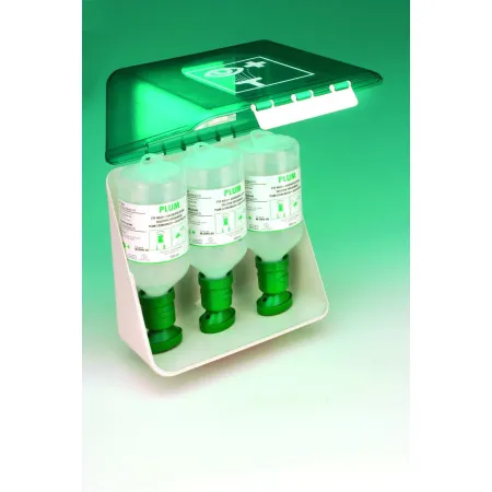 SecuBox Midi First Aid Eye Wash – zelený box na výplach očí s bílou sponou   SecuBox Midi – zelený box pro výplach očí s