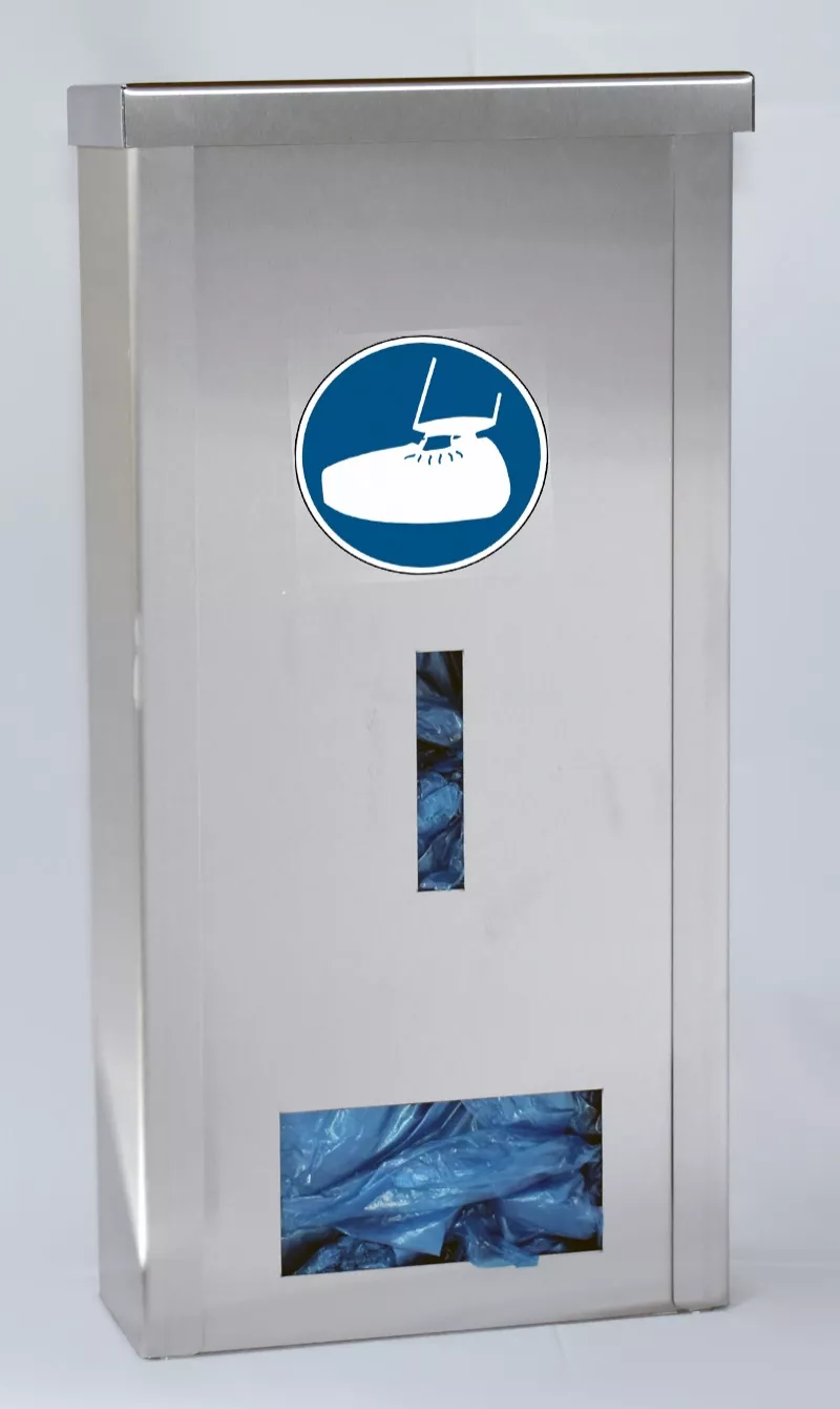 Nástěnný dávkovač INOX – návleky na obuv, SafeStep · návleky na boty Nástěnný dávkovač INOX – návleky na obuv, SafeStep · návleky na boty