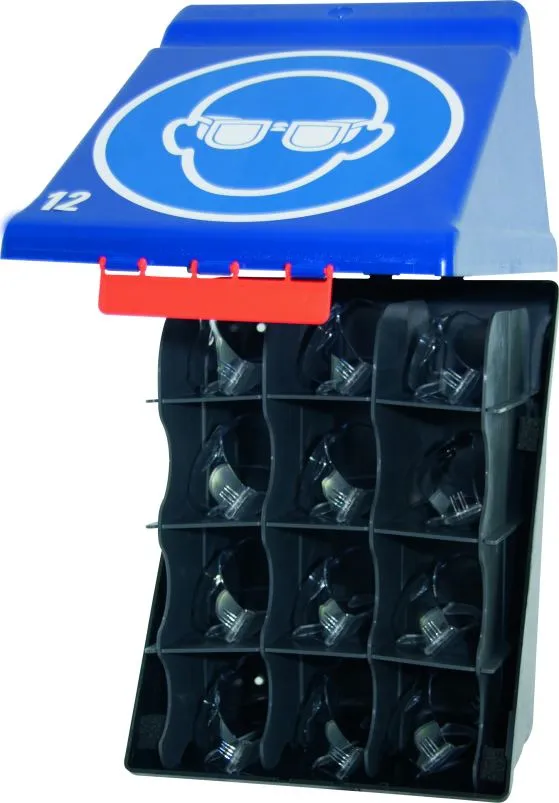 SecuBox Maxi 12 modrý 4902100 – otevřený zásobník s vložkou na 12 párů ochranných brýlí