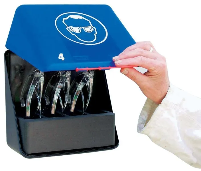 SecuBox Midi 4 modrý 4901100 – zásobník s vložkou na 4 páry ochranných brýlí