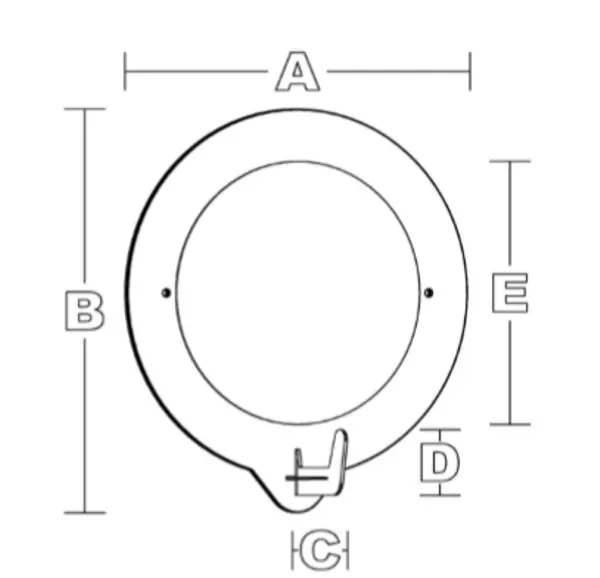 SecuPoint rozměry – šířka 196 mm, výška 216 mm, hák 60 × 35 mm