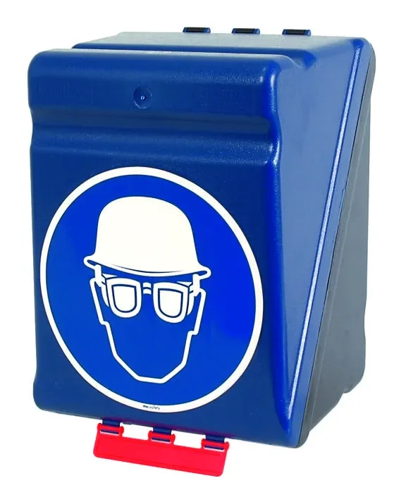 SecuBox Maxi modrý 4313100 – nástěnný zásobník, ochrana hlavy a zraku