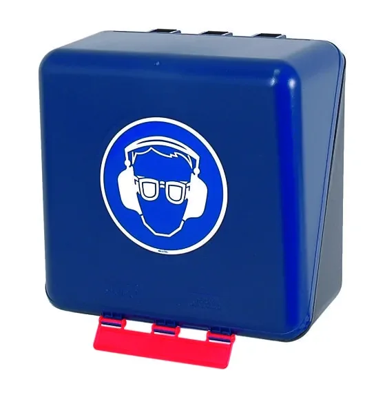 SecuBox Midi modrý 4209100 – nástěnný zásobník, ochrana zraku a sluchu