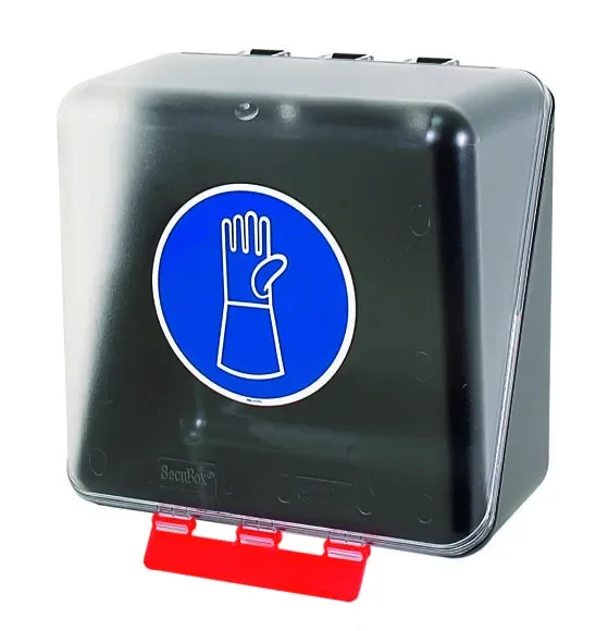SecuBox Midi transparentní 4215200 – nástěnný zásobník, ochrana rukou a zápěstí