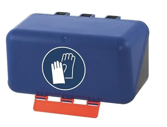 SecuBox Mini modrý 4108100 – nástěnný zásobník s piktogramem ochrana rukou