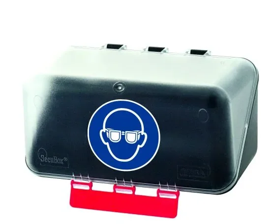 SecuBox Mini transparentní 4101200 – nástěnný zásobník s piktogramem ochrana zraku